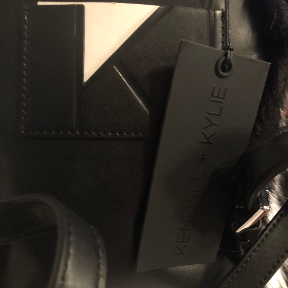 New with tags Kendall & Kylie black faux fur backpack. NWT